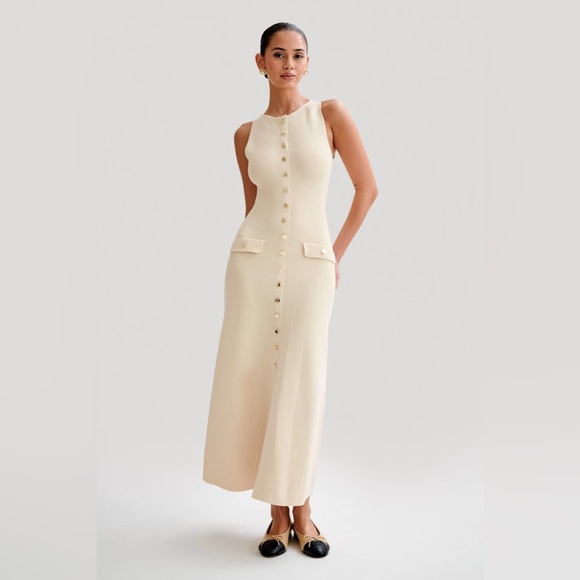 MESHKI SAWYER DRESS IN CREAM - Picture 10 of 16